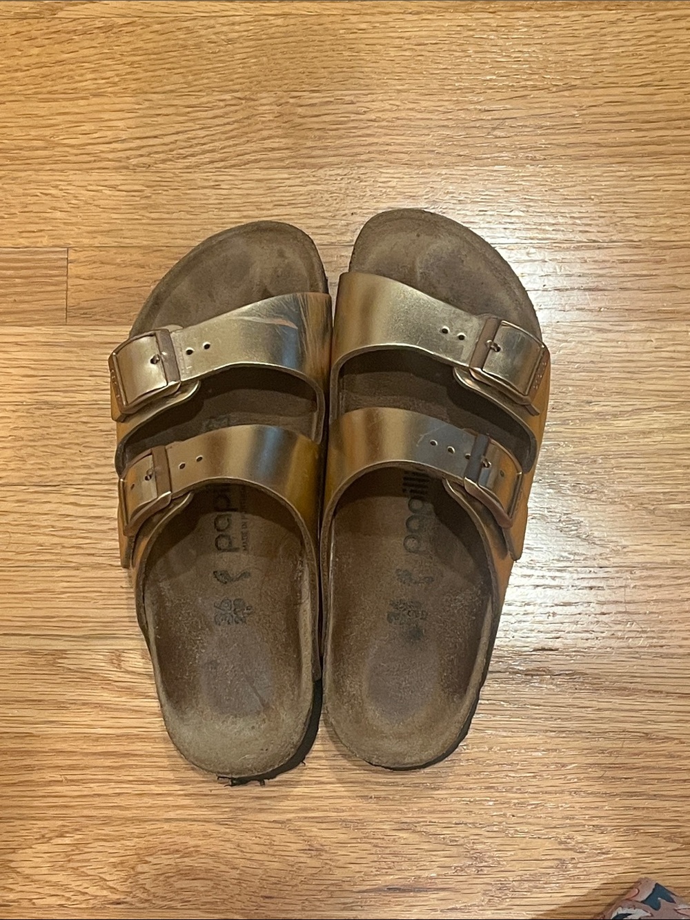 Birkenstock Papillio size 36 Bronze Metallic Arizona Platform Sandals - Picture 2 of 8